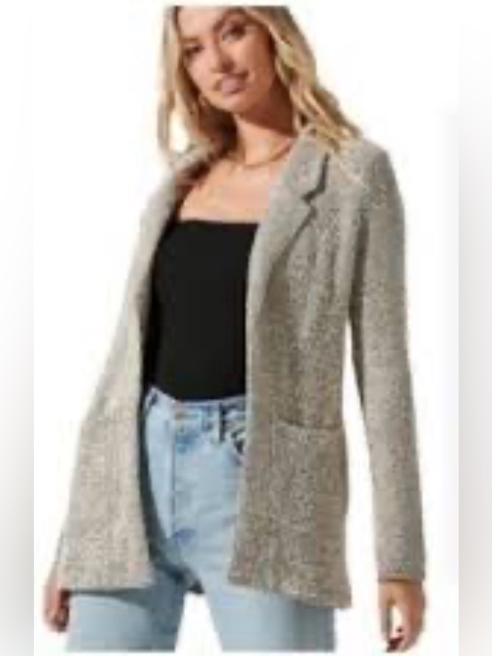 ASTR the Label Tweed Kensington Knit Blazer